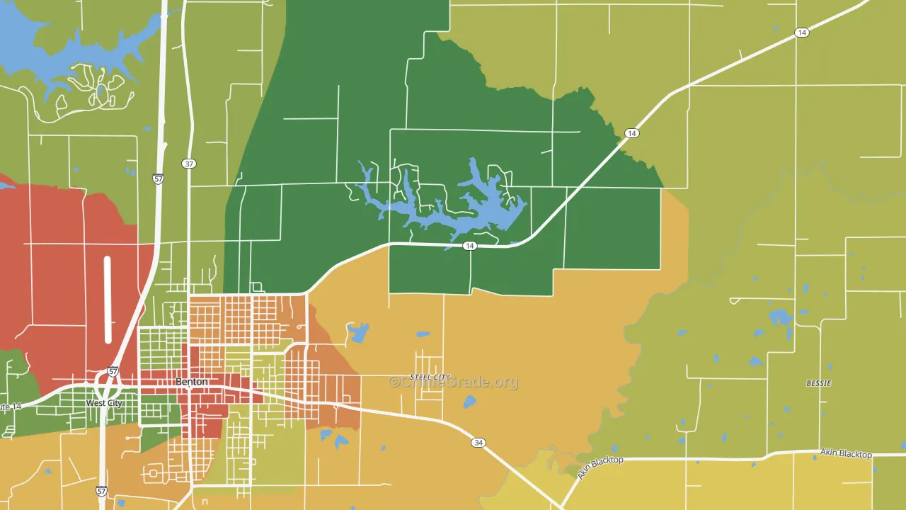 Steel City, IL Map of Arson Rates