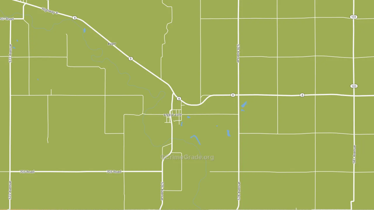 Steele City, NE Map of Arson Rates