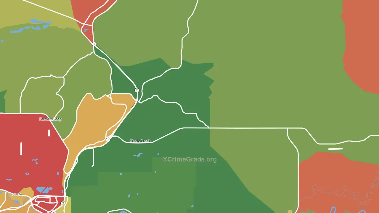Steele Creek, AK Map of Arson Rates