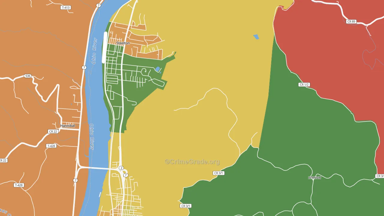 Steelton, WV Map of Arson Rates