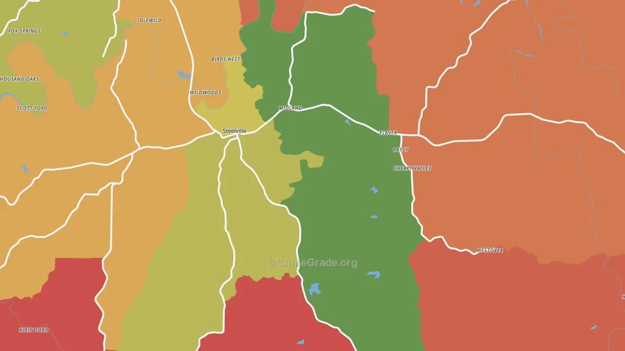 Steelville, MO Map of Arson Rates