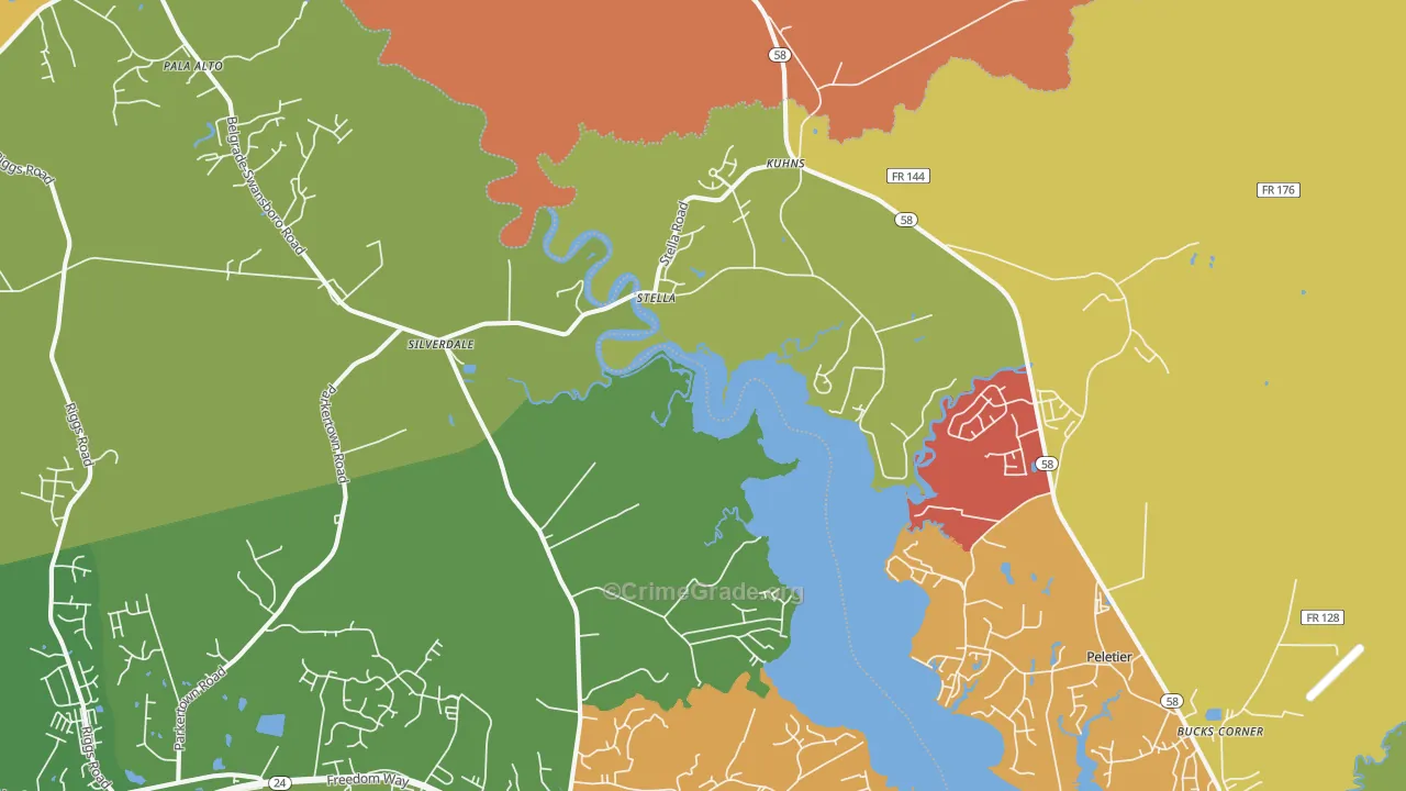 Stella, NC Map of Arson Rates