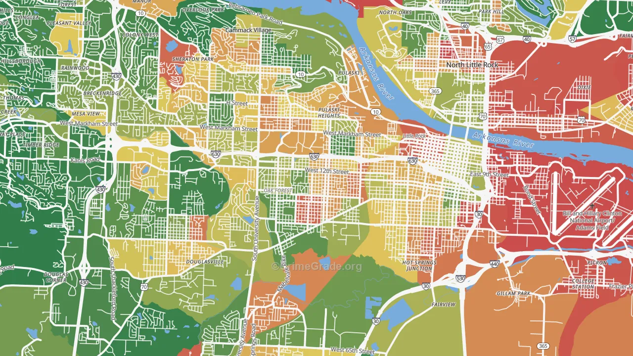 Stephens, Little Rock, AR Map of Arson Rates
