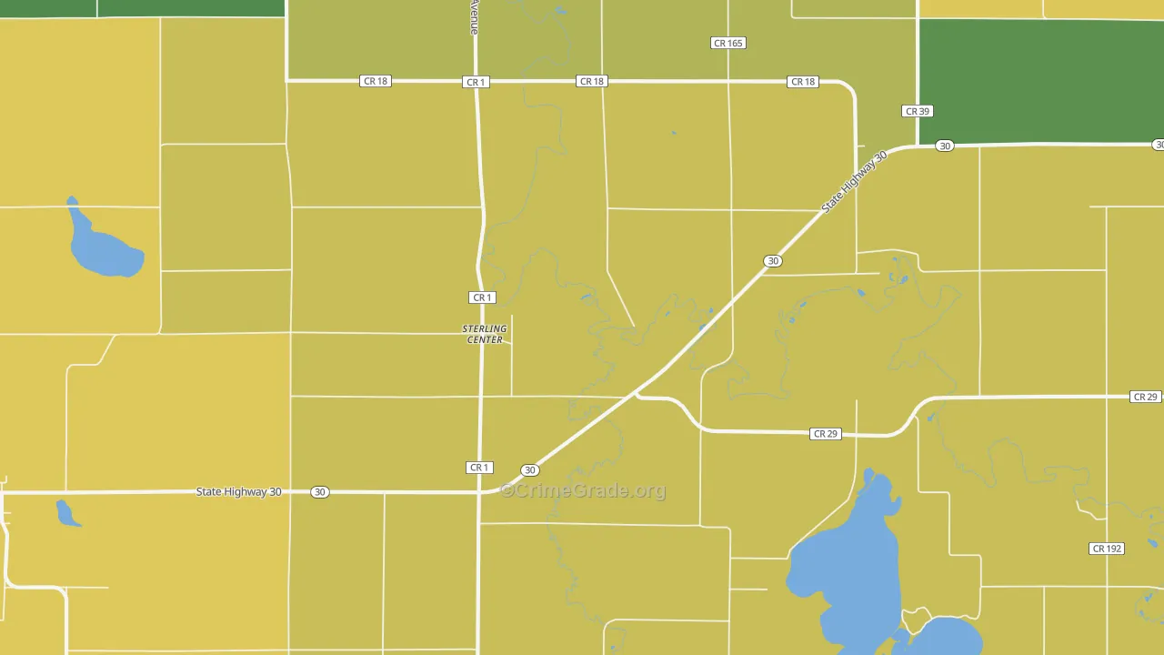 Sterling Center, MN Map of Arson Rates