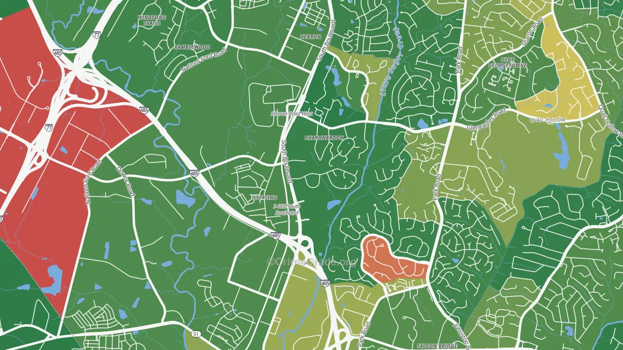 Sterling, Charlotte, NC Map of Arson Rates
