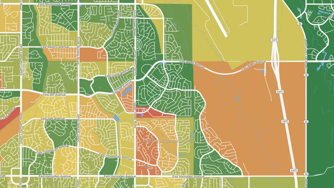 Sterling Hills, Aurora, CO Map of Arson Rates