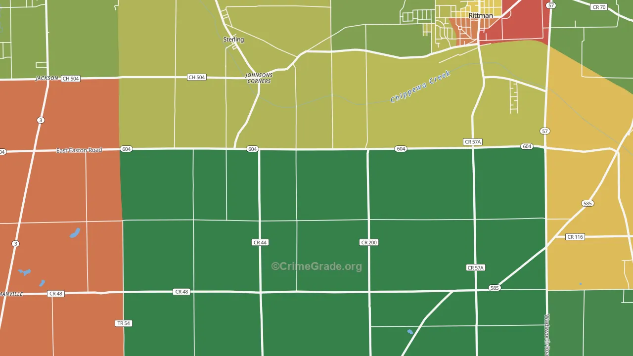 Sterling, OH Map of Arson Rates