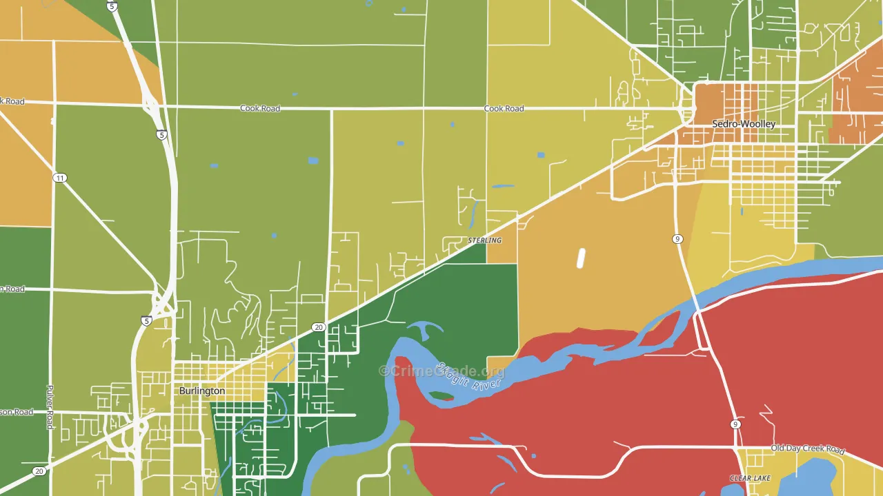 Sterling, WA Map of Arson Rates