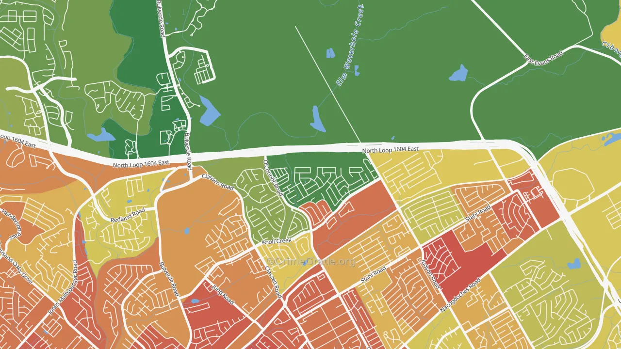 Steubing Ranch, San Antonio, TX Map of Arson Rates