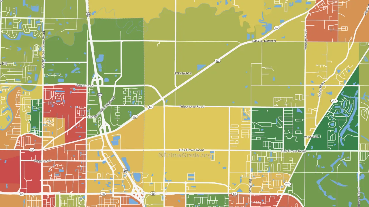 Stevenson, IN Map of Arson Rates