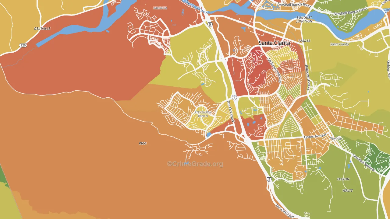 Stevenson Ranch, CA Map of Arson Rates