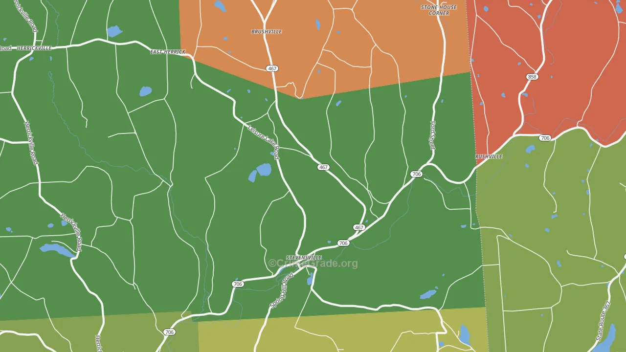 Stevensville, PA Map of Arson Rates