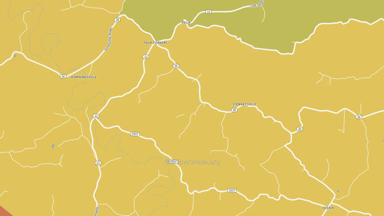 Stewartsville, KY Map of Arson Rates