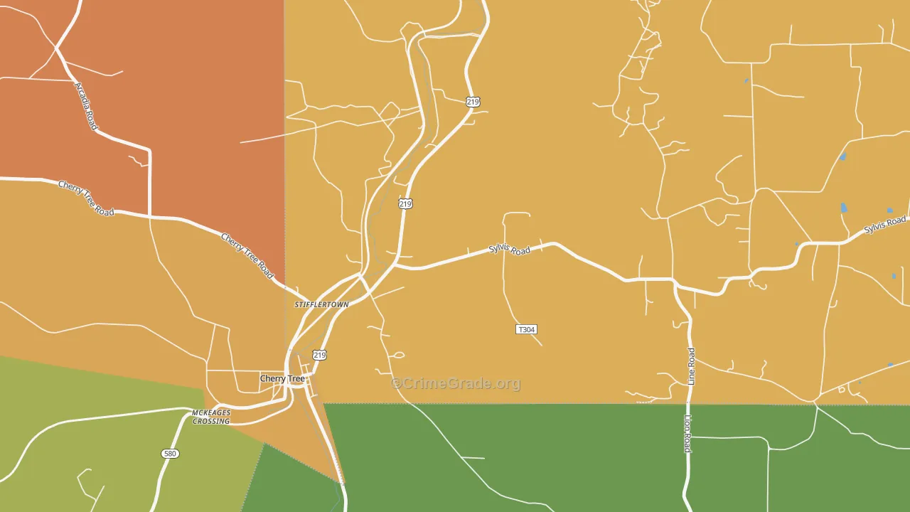 Stifflertown, PA Map of Arson Rates