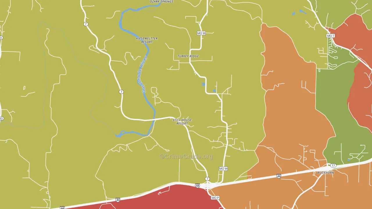 Stillhouse Springs, MO Map of Arson Rates