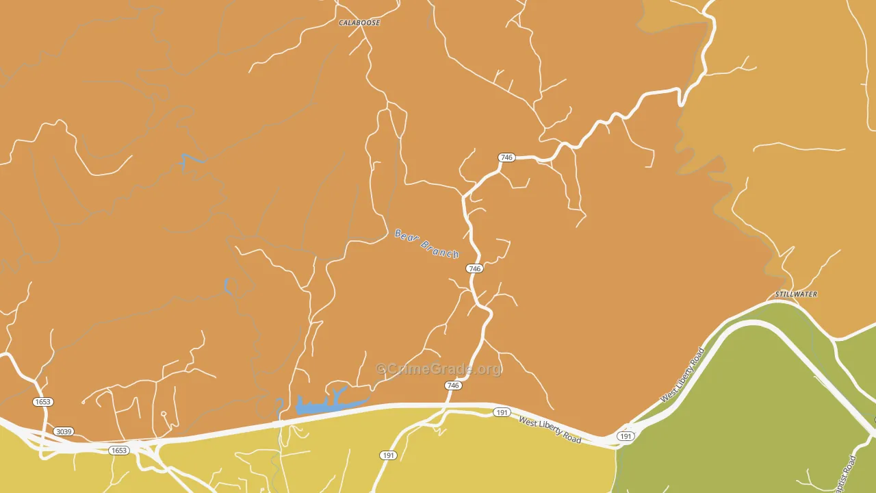 Stillwater, KY Map of Arson Rates