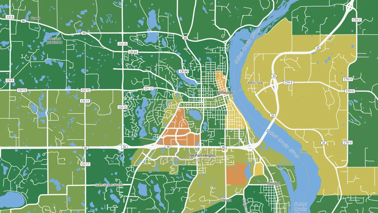 Stillwater, MN Map of Arson Rates