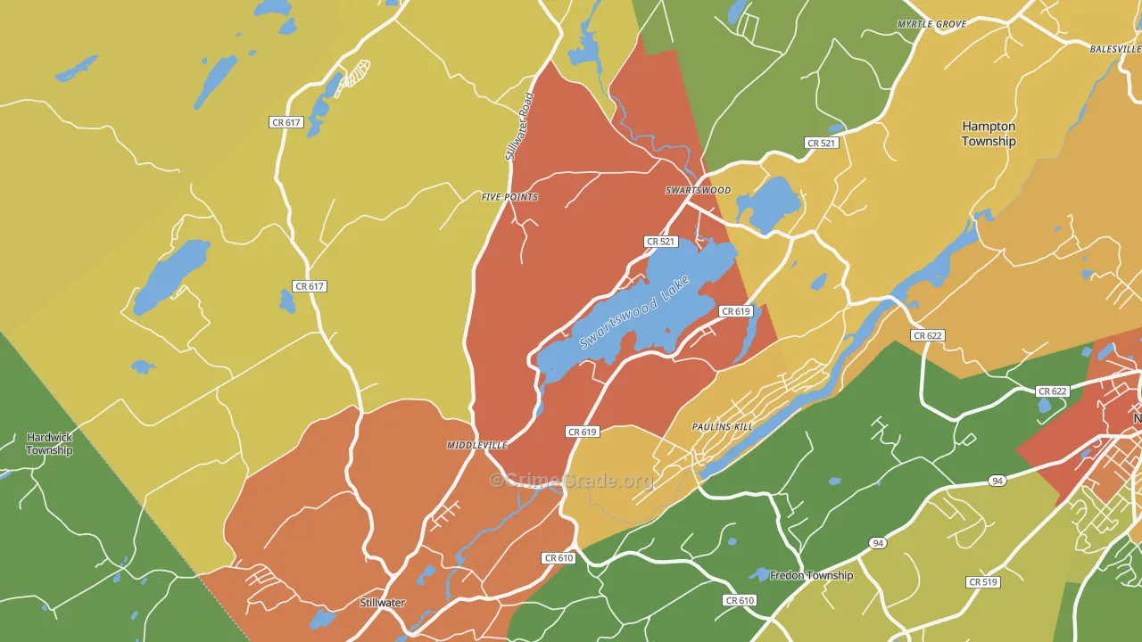 Stillwater, NJ Map of Arson Rates