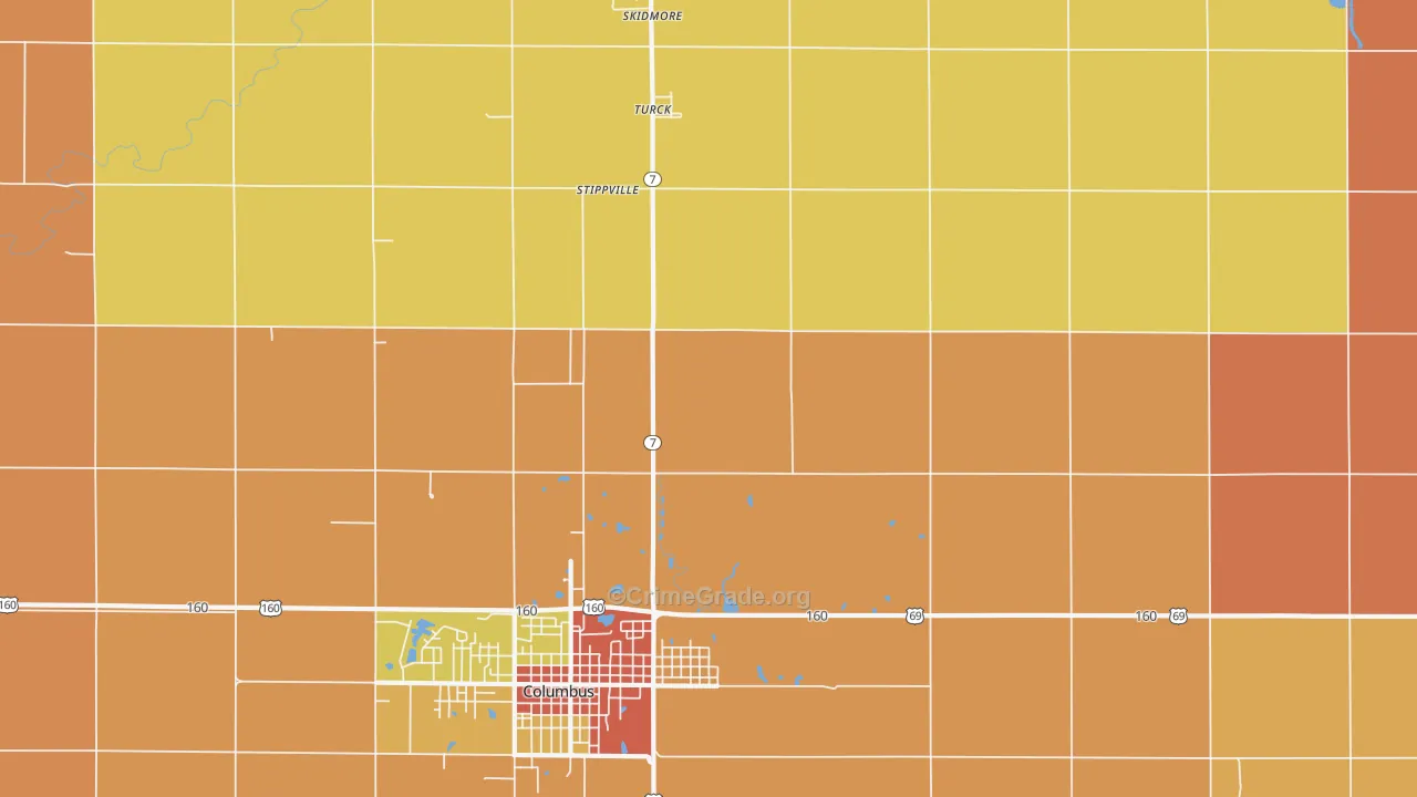 Stippville, KS Map of Arson Rates