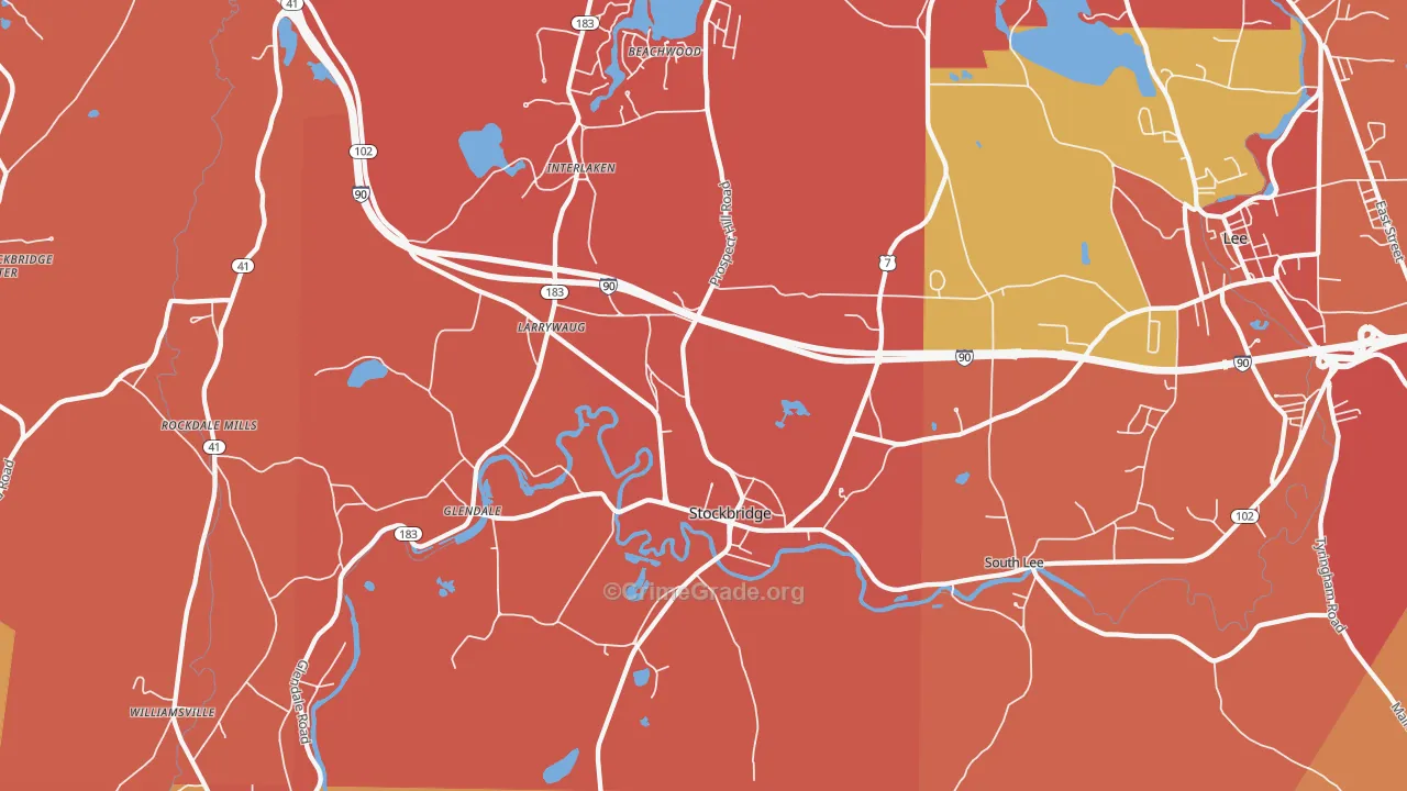 Stockbridge, MA Map of Arson Rates