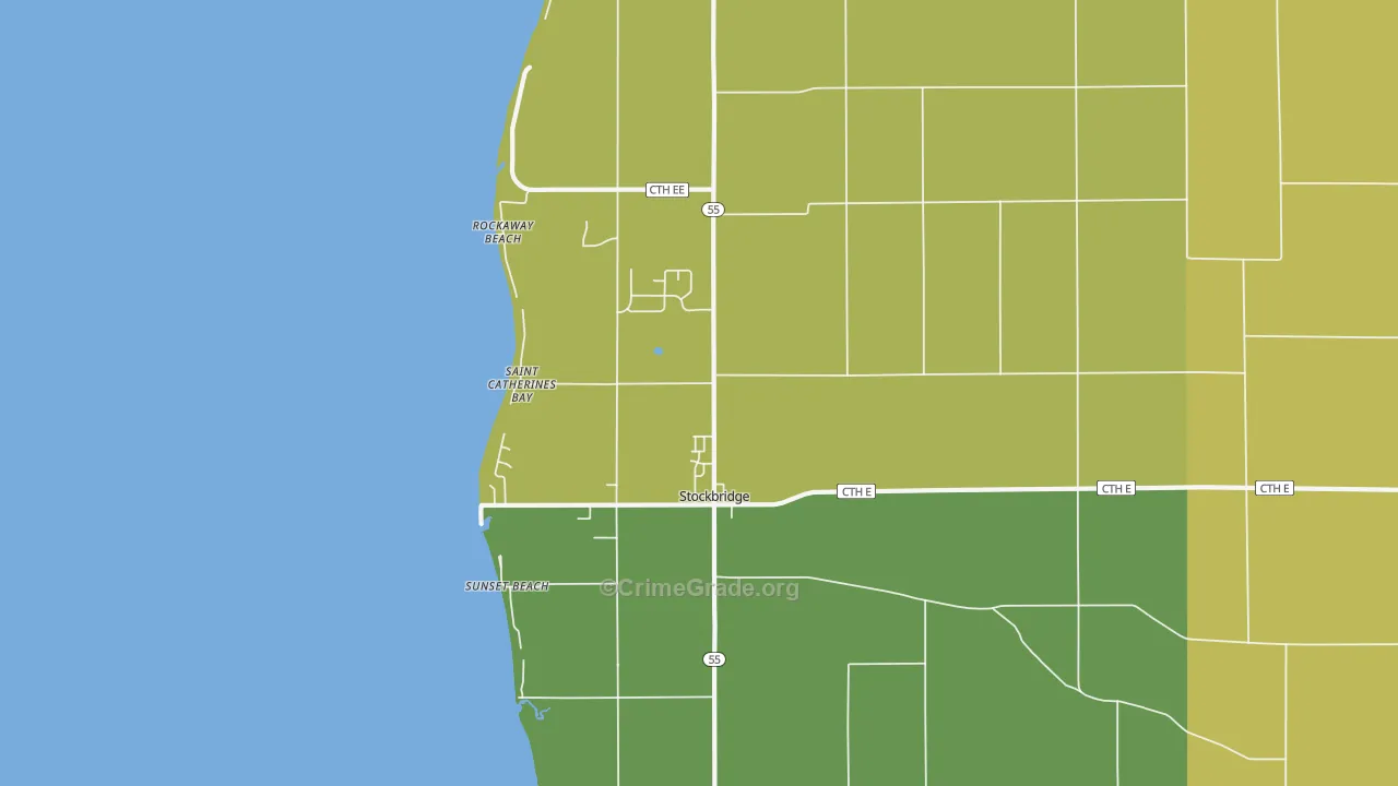 Stockbridge, WI Map of Arson Rates