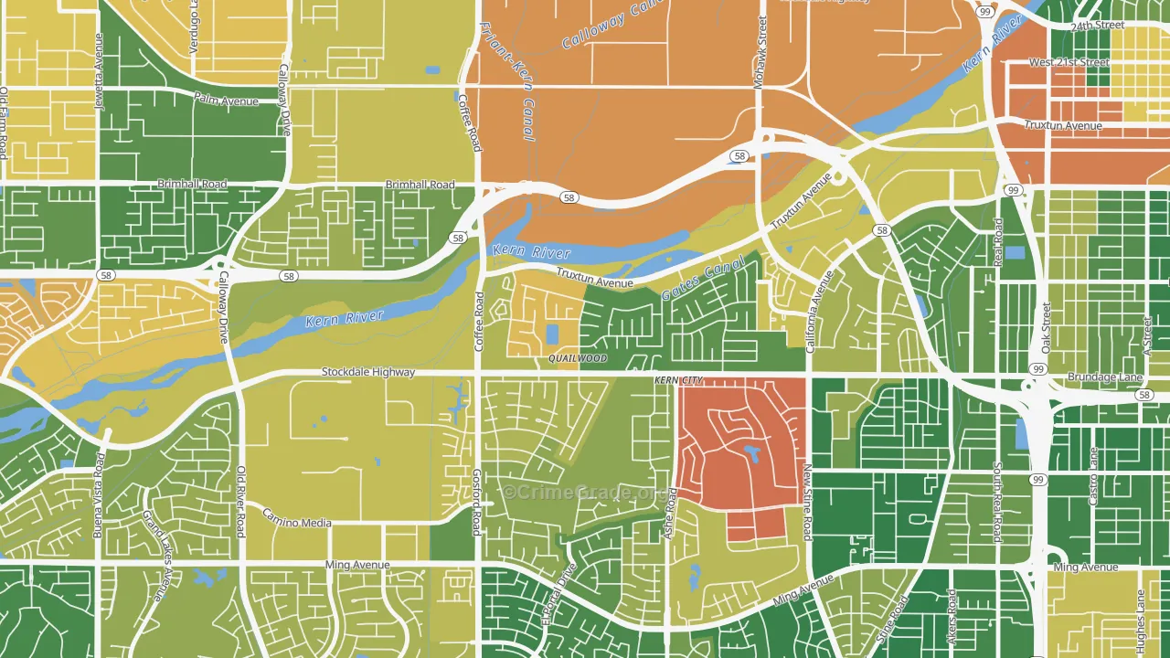 Stockdale Greens, Bakersfield, CA Map of Arson Rates