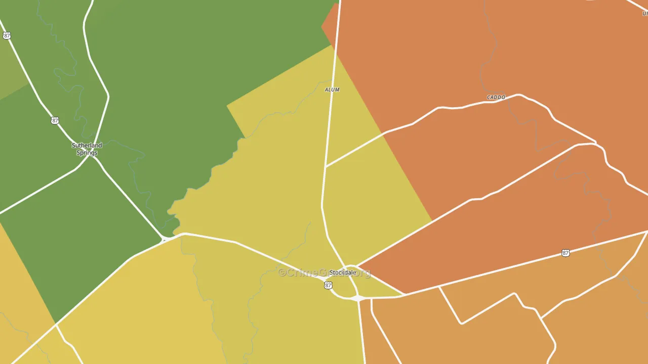 Stockdale, TX Map of Arson Rates
