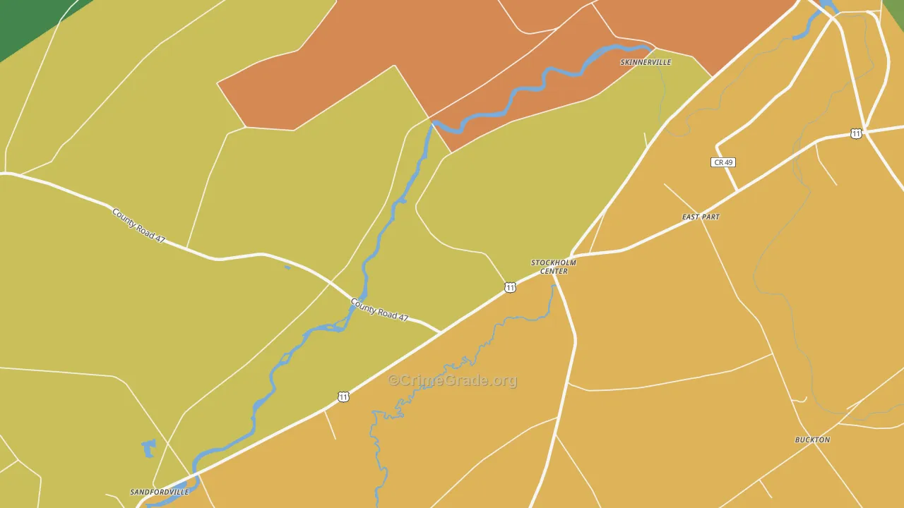 Stockholm Center, NY Map of Arson Rates