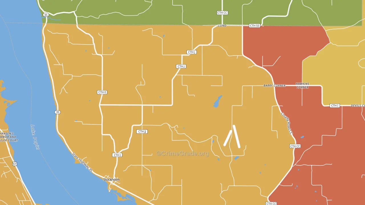Stockholm, WI Map of Arson Rates