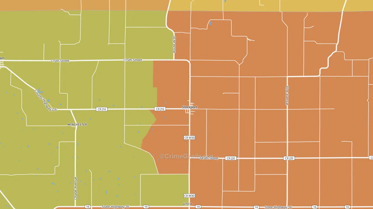 Stockport, IA Map of Arson Rates