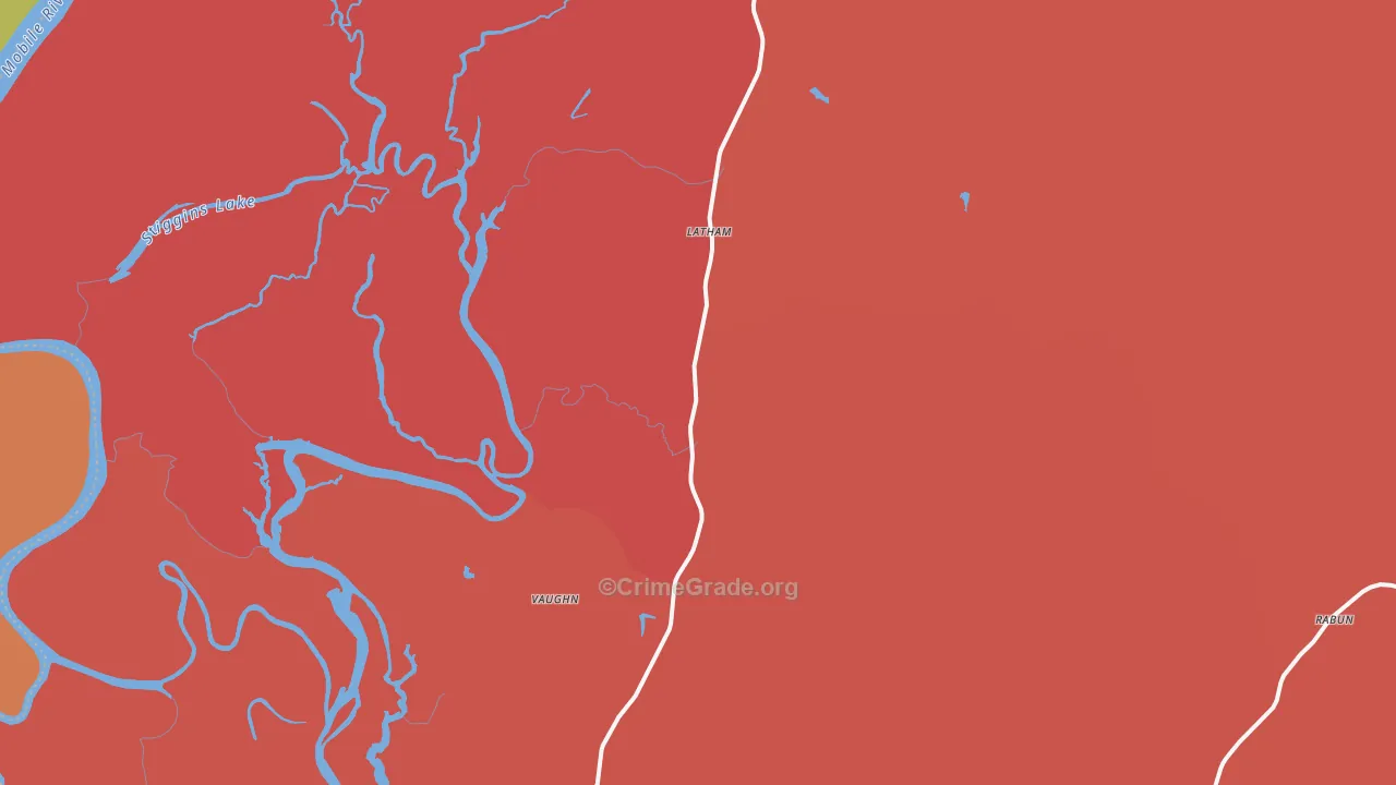 Stockton, AL Map of Arson Rates