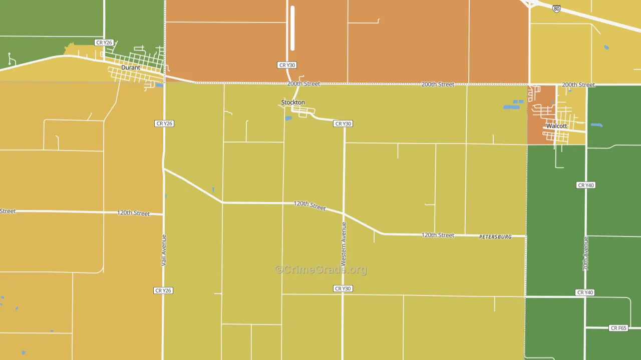 Stockton, IA Map of Arson Rates