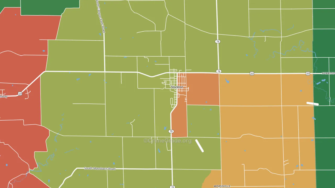 Stockton, IL Map of Arson Rates