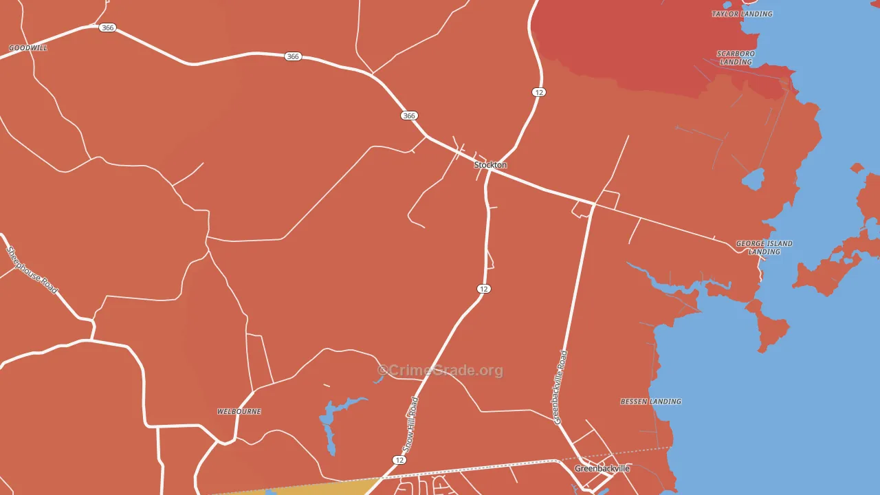 Stockton, MD Map of Arson Rates