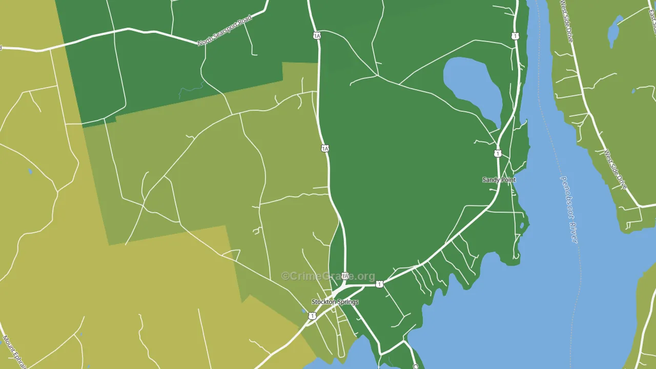 Stockton Springs, ME Map of Arson Rates