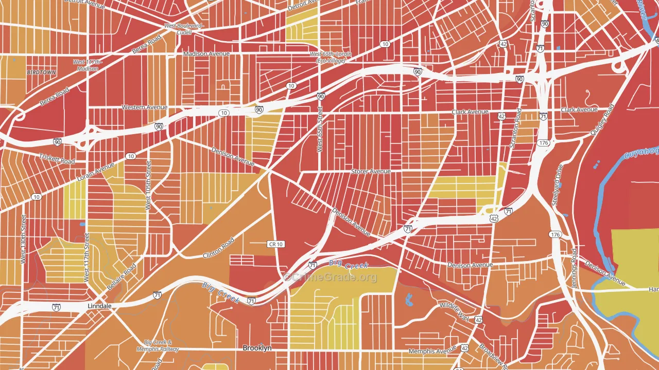Stockyards, Cleveland, OH Map of Arson Rates