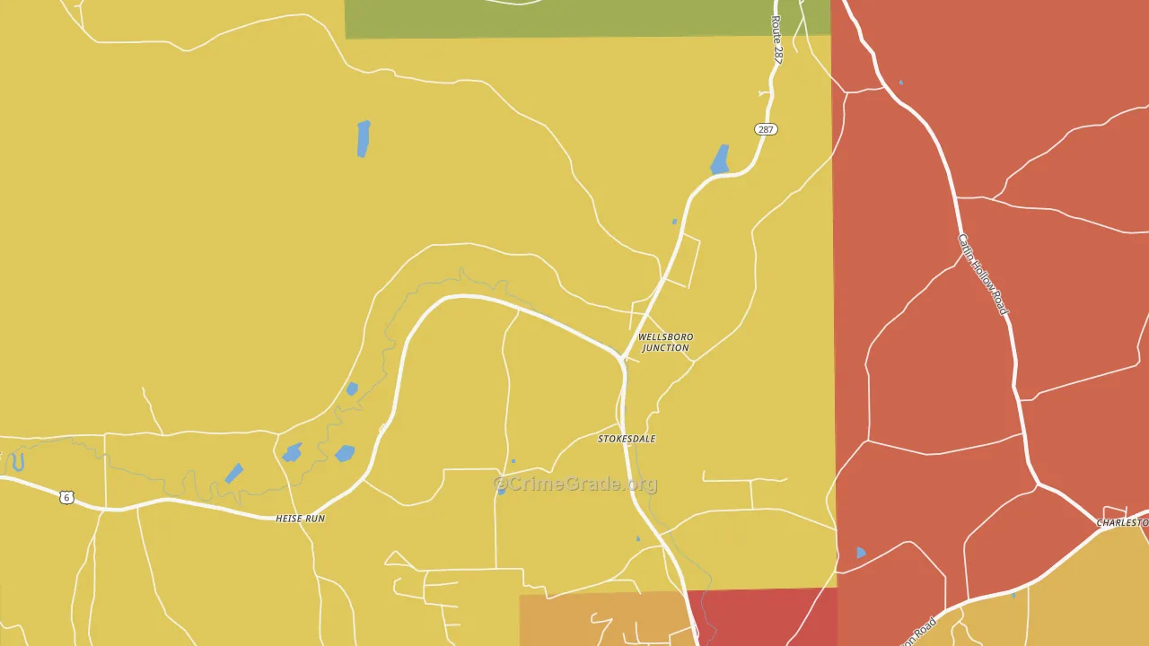 Stokesdale, PA Map of Arson Rates