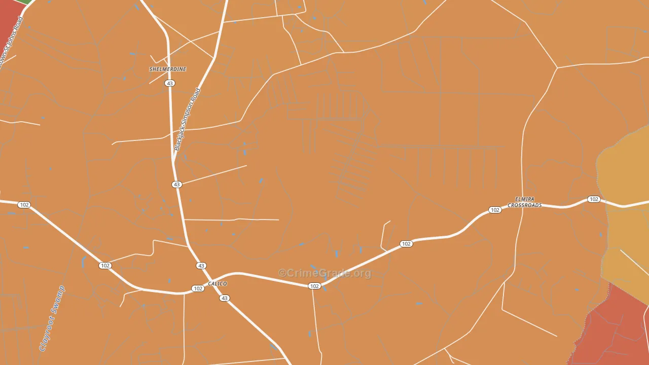 Stokestown, NC Map of Arson Rates