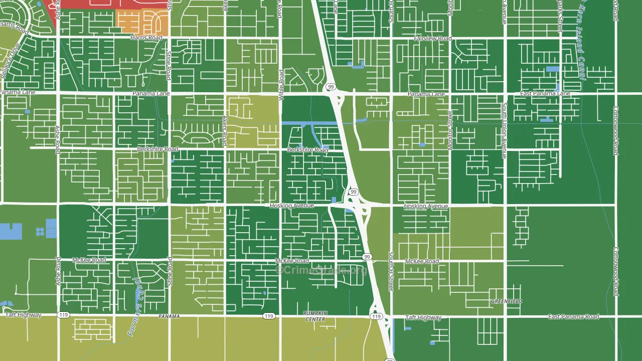 Stone Meadows, Bakersfield, CA Map of Arson Rates