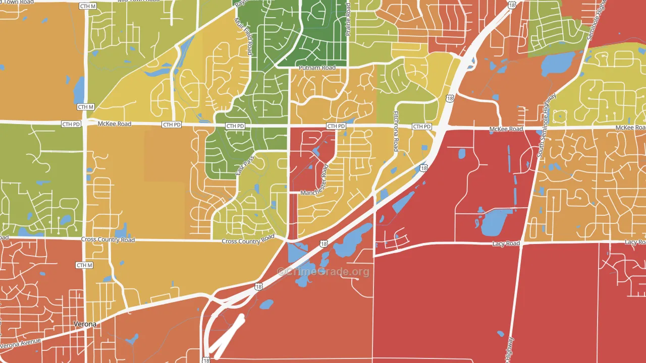Stone Meadows, Madison, WI Map of Arson Rates