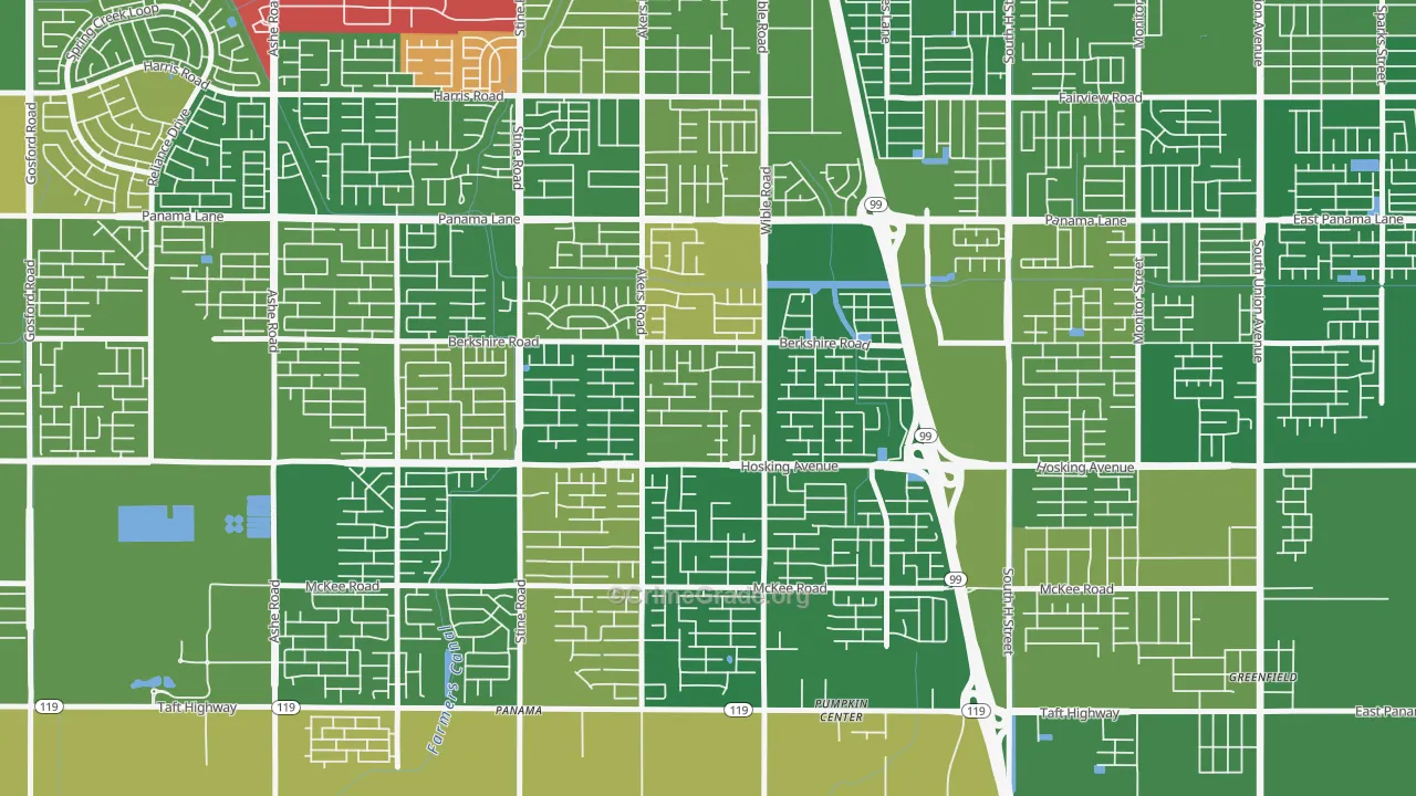 Stonegate, Bakersfield, CA Map of Arson Rates
