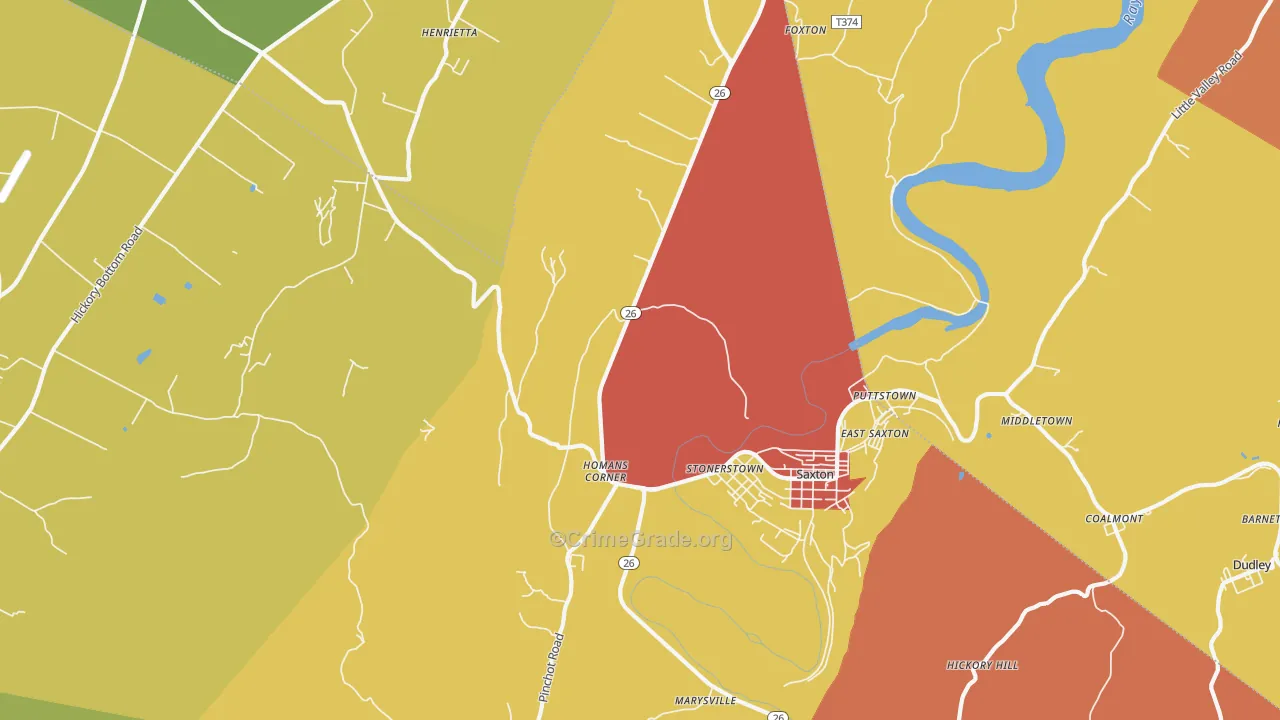 Stonerstown, PA Map of Arson Rates