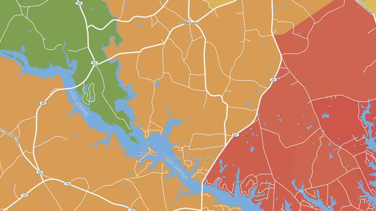 Stoney Hill, SC Map of Arson Rates
