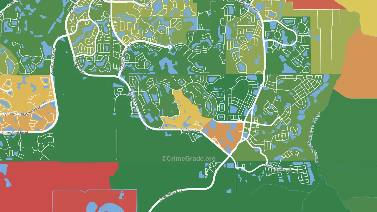 Stoneybrook, Alafaya, FL Map of Arson Rates