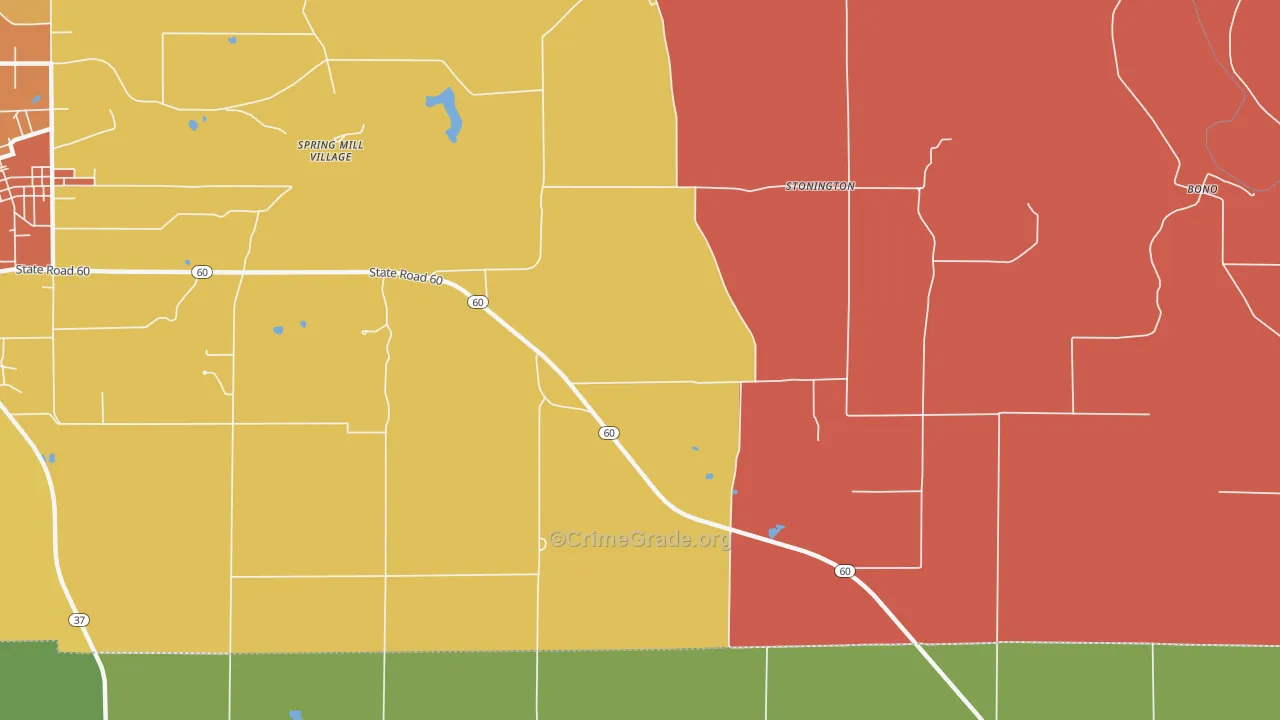 Stonington, IN Map of Arson Rates