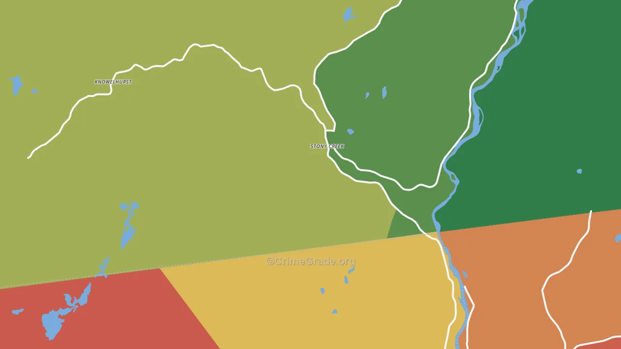 Stony Creek, NY Map of Arson Rates
