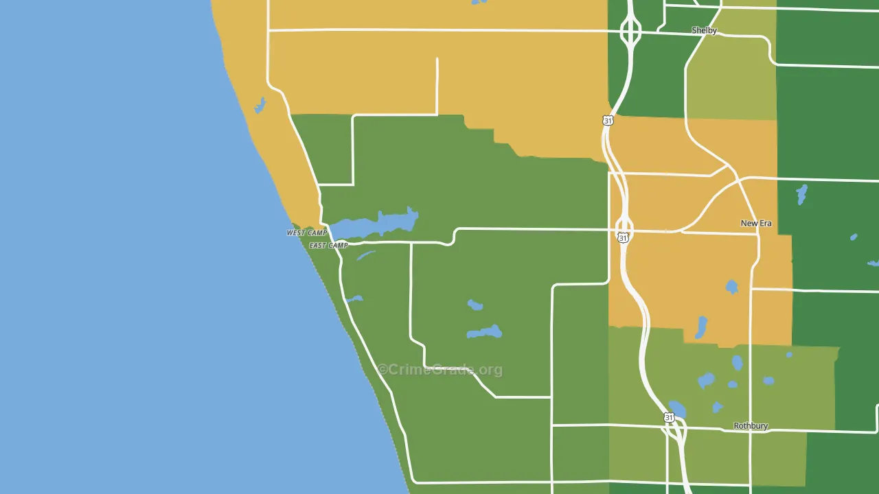 Stony Lake, MI Map of Arson Rates