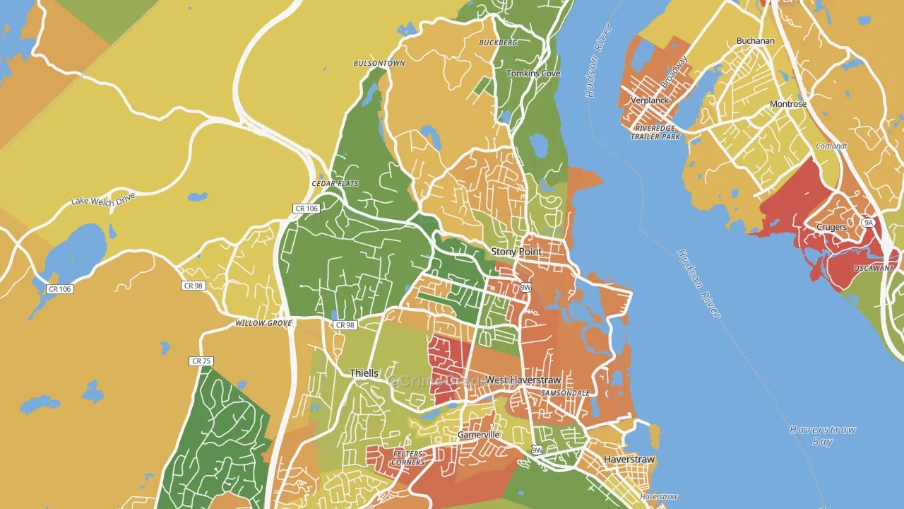 Stony Point, NY Map of Arson Rates
