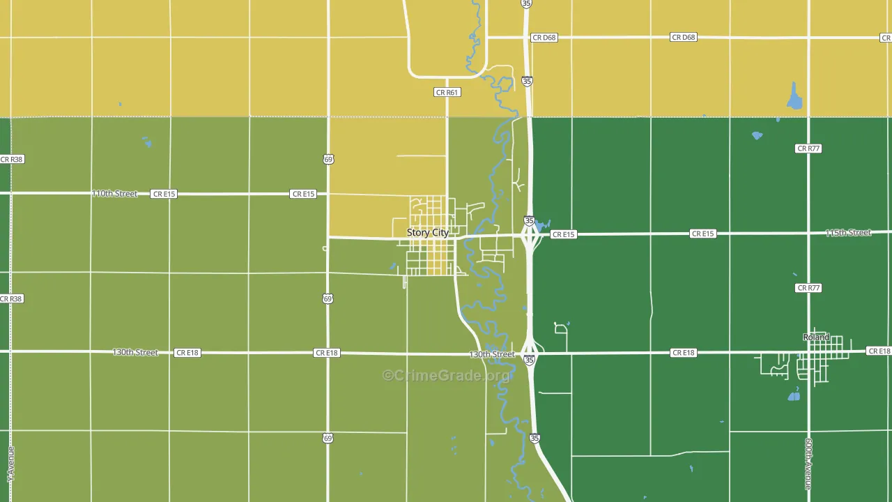 Story City, IA Map of Arson Rates