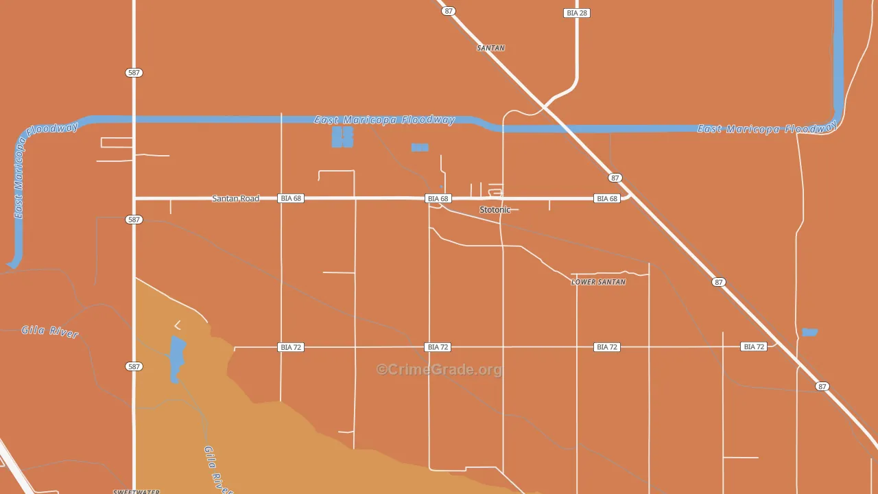 Stotonic Village, AZ Map of Arson Rates